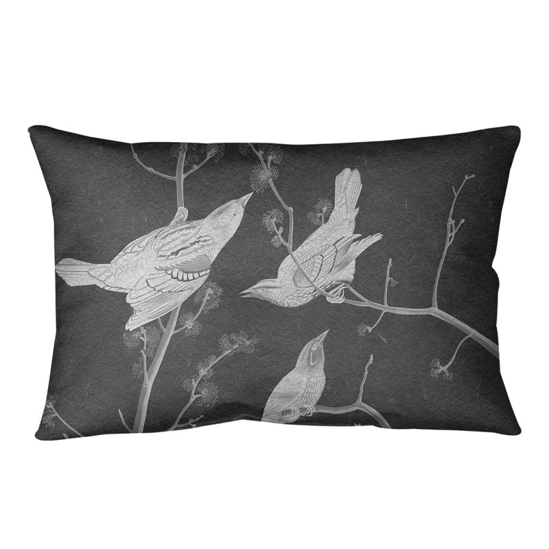 Coussin lombaire à oreilles starling, Gris, Faux lin
