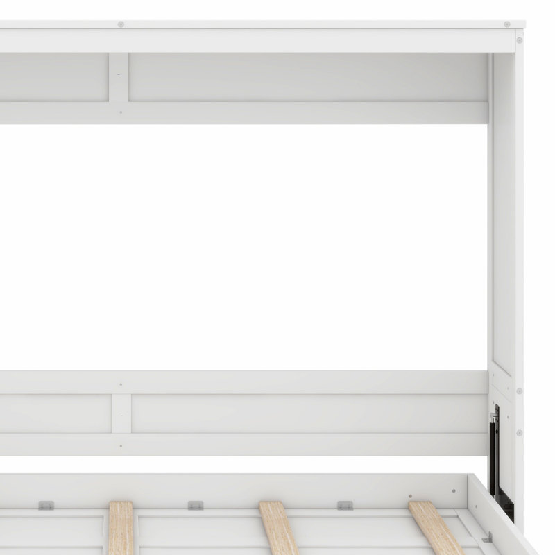Lit mural multifonctionnel, lit pliable, Lit double, Blanc