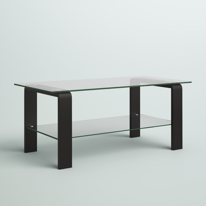 Asta Glass Top Coffee Table, Blackened Bronze