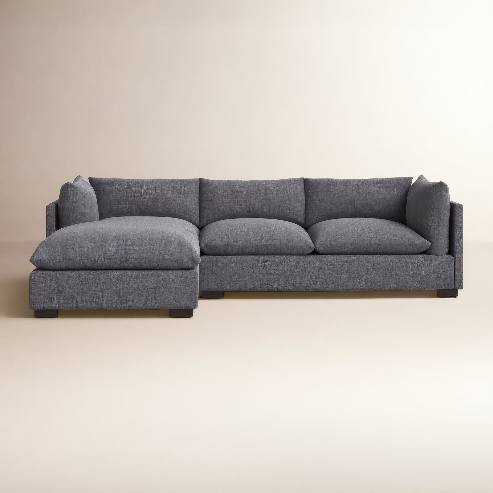 Zuri 131" 2 - Piece Upholstered Chaise Sectional, Left Hand Facing, 31.5" H x 112" W x 67" D, Bennett Charcoal Polyester