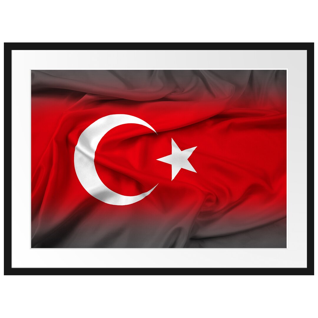 Gerahmtes Poster Flagge der Türkei