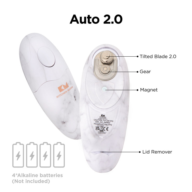 Marble White Battery Operated Electric Can Opener