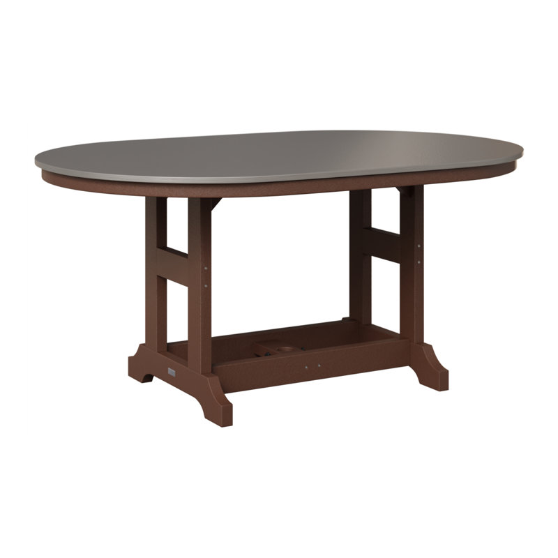 Table de bar Berlin Classic, Acier inoxydable martelé, Chocolat / Brun, H 39,5 po x l 64 po x P 44 po
