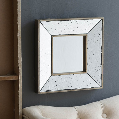 Miroir décoratif mural de 12 po x argent pour chambre à coucher - Convient au salon, au vestibule, au bureau, au couloir, aux reflets transparents, au style intemporel qui se marie bien avec l'ambiance et l'élégance