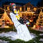 Scène de pingouin de Noël éclairée de 4 pi, décoration de Noël 3D pré-éclairée pour la cour extérieure, pelouse, porche, présentoir de Noël intérieur
