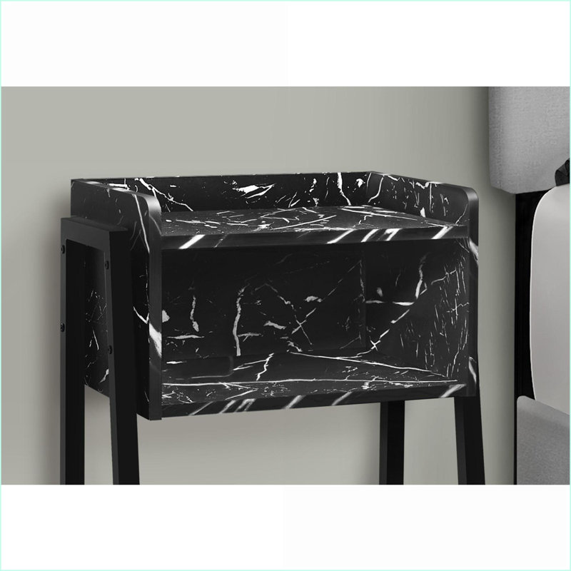 Table basse moderne à aspect marbre avec 2 niveaux