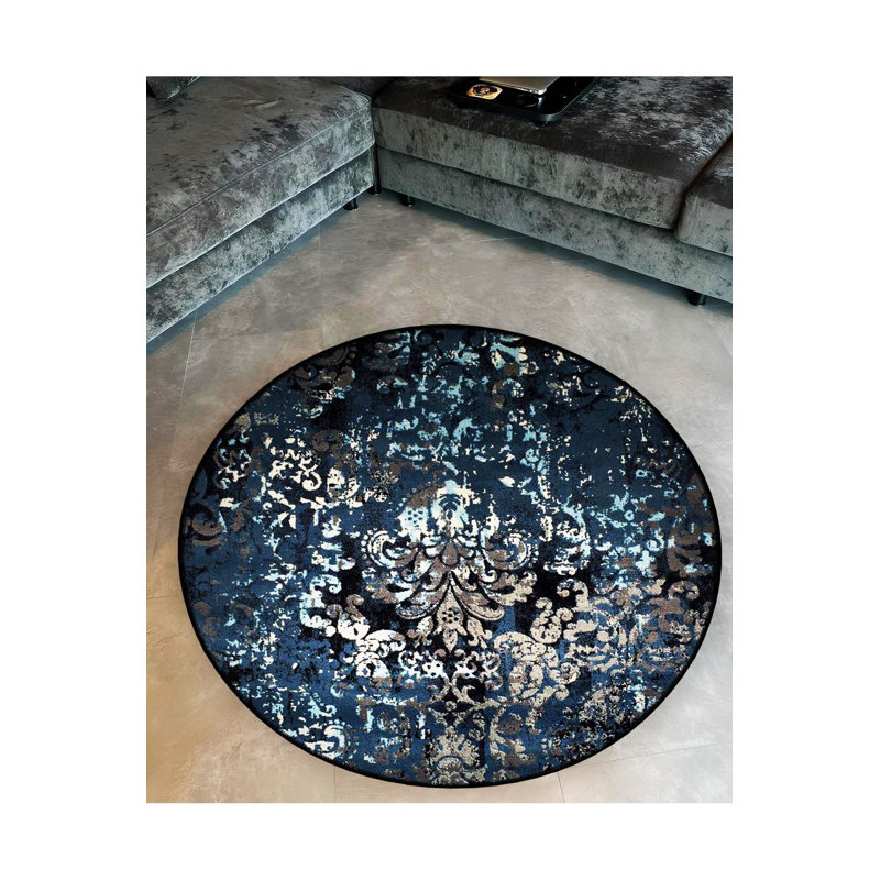 Tapis rond lavable à la machine, Sous-tapis rond 3 pi 3 po inclus