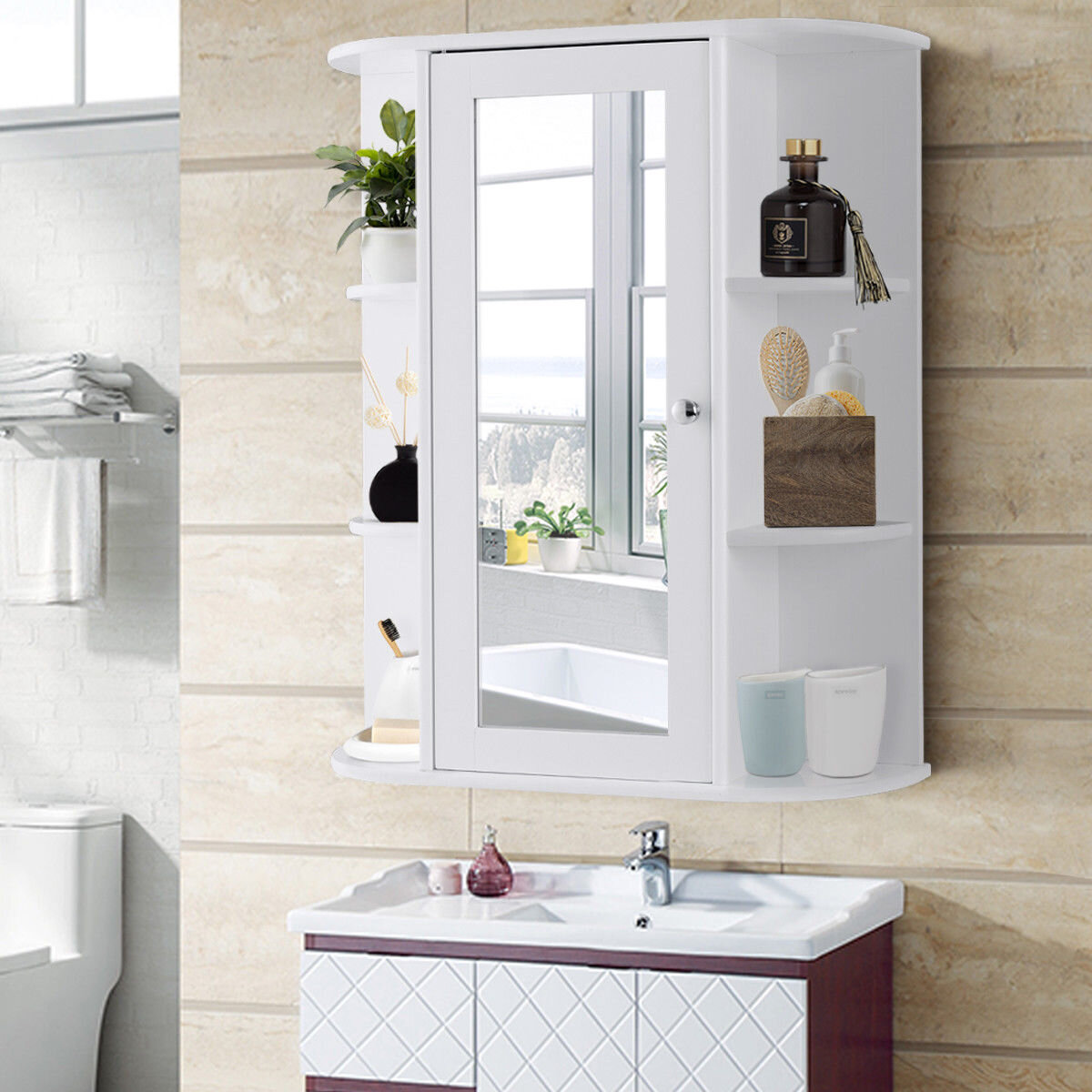 Bathroom Wall Cabinet Wall Mount Medicine Cabinet With Mirror Door