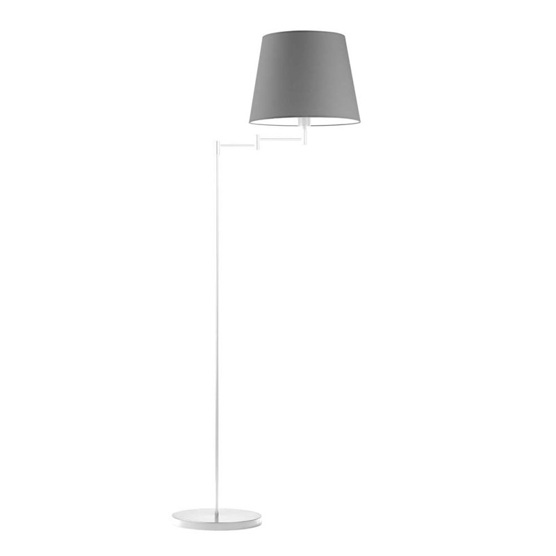 Askegard 165cm Swing Arm Floor Lamp, Grey, White