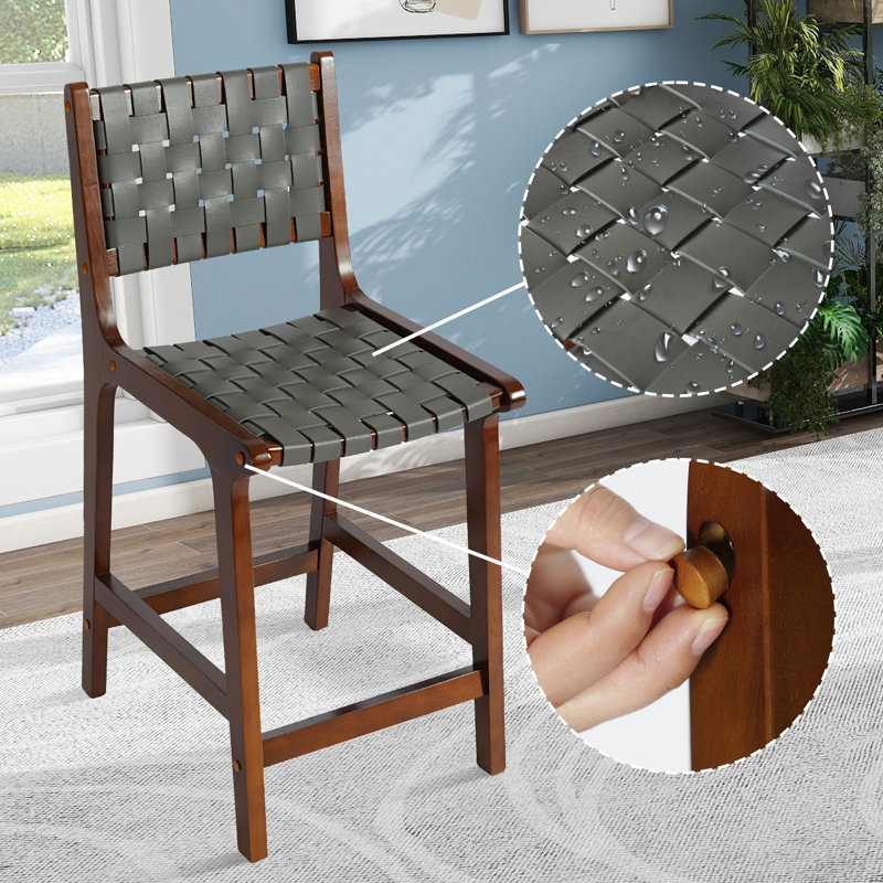 Tabouret de comptoir 24 po Dolora, Noyer / gris, 1