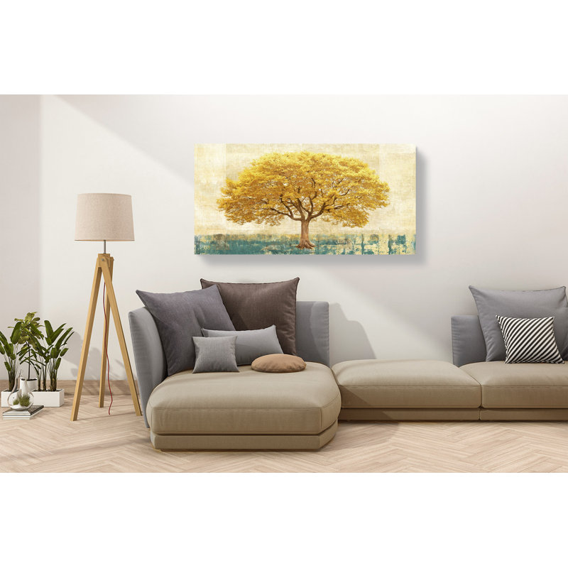 Gilded Oak by Leonardo Bacci - Wrapped Canvas Painting, 60cm H x 120cm W x 4cm D