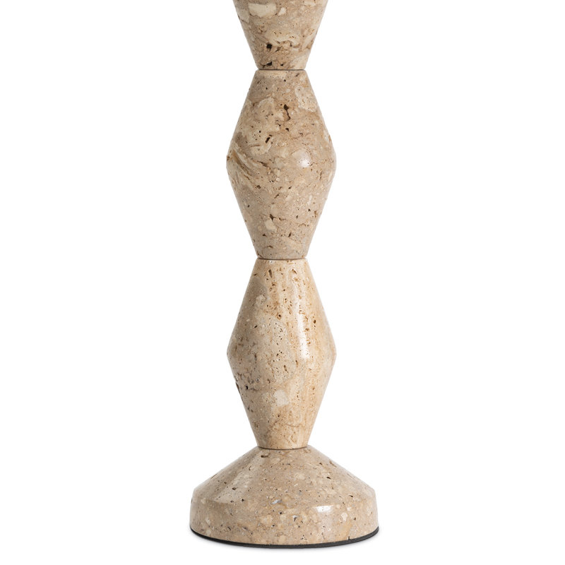 Crew Travertine Buffet Lamp (Black Shade), White