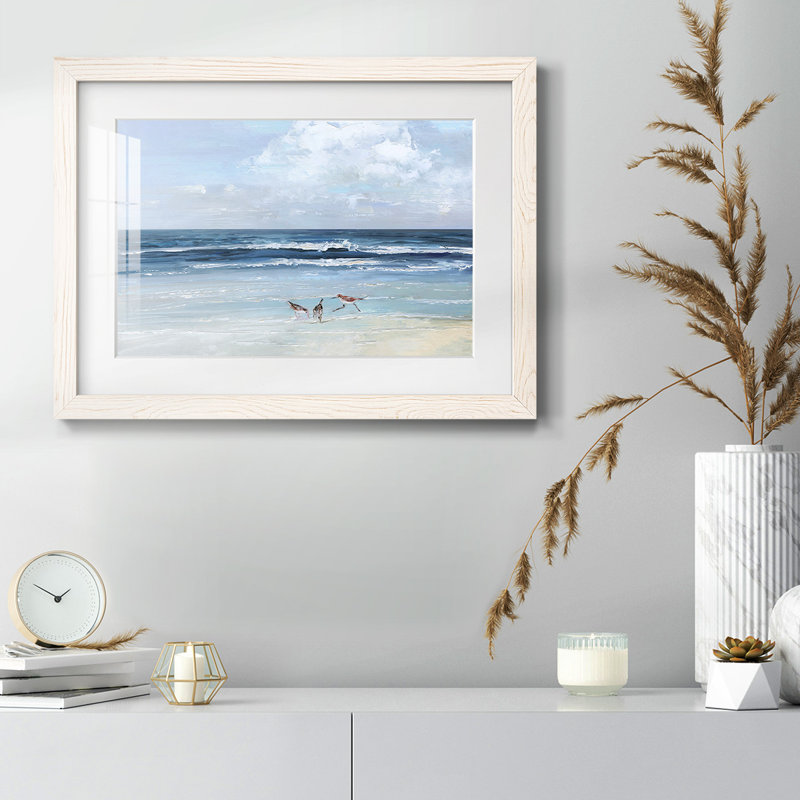 Beach Trio, impression sur papier encadrée, Blanc, H 18 po x l 26 po x P 1,5 po