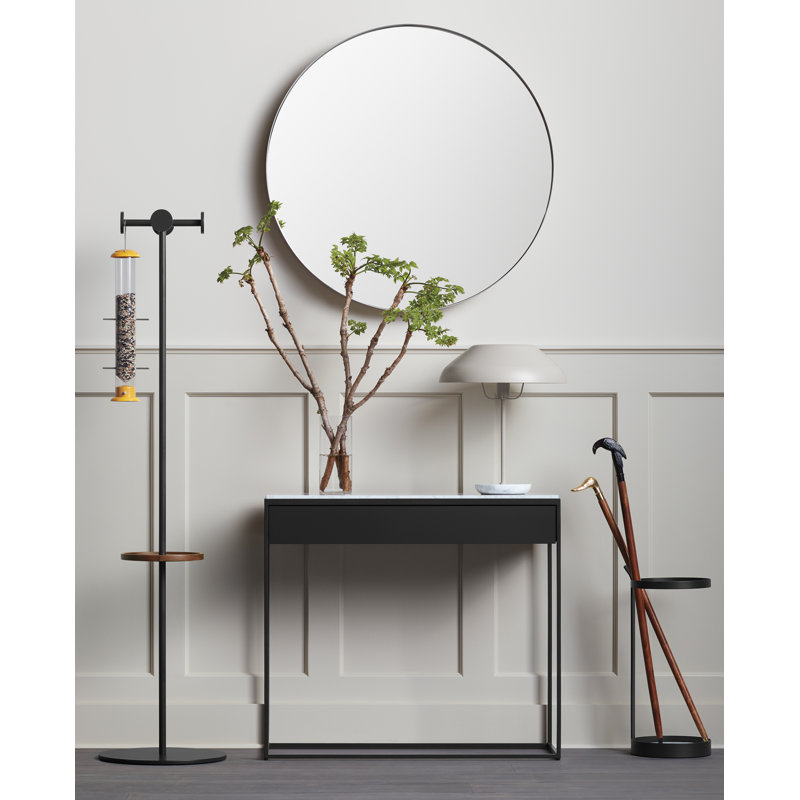 Hoopla Round Metal Wall Mirror, Oblivion, 36" x 36"