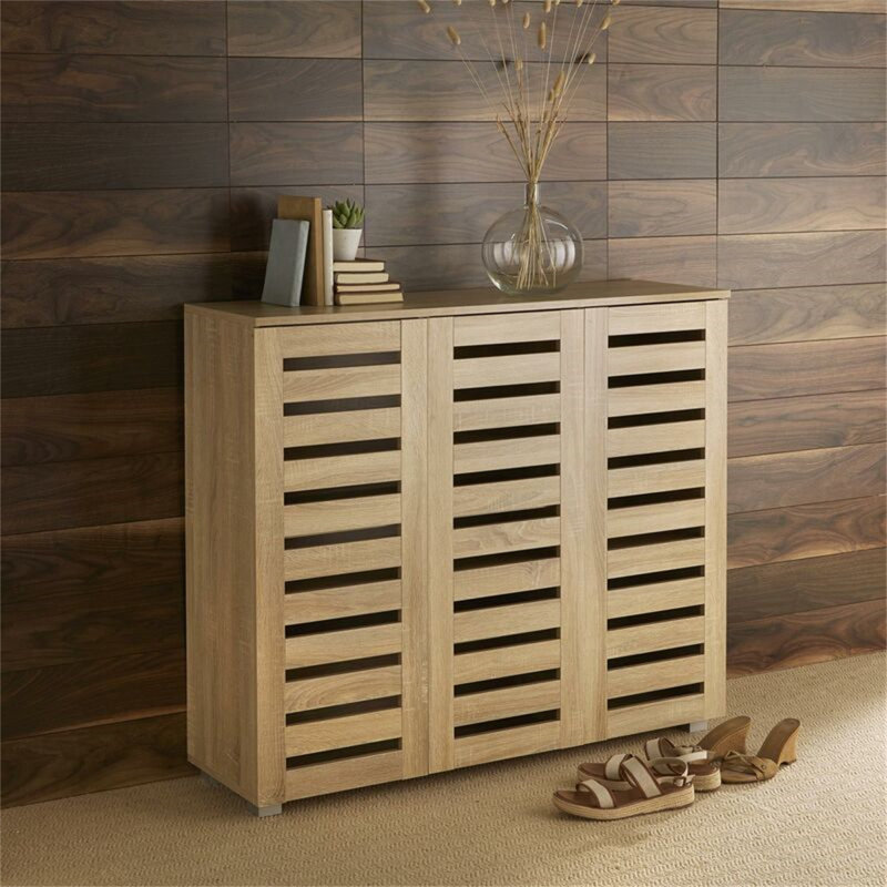 15 Pair Shoe Storage Cabinet, Beige