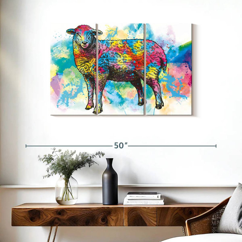 Sheep Paint Splash, 24" H x 38" W