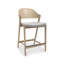 Upholstered Counter Stool with Solid Wood Frame-342945163
