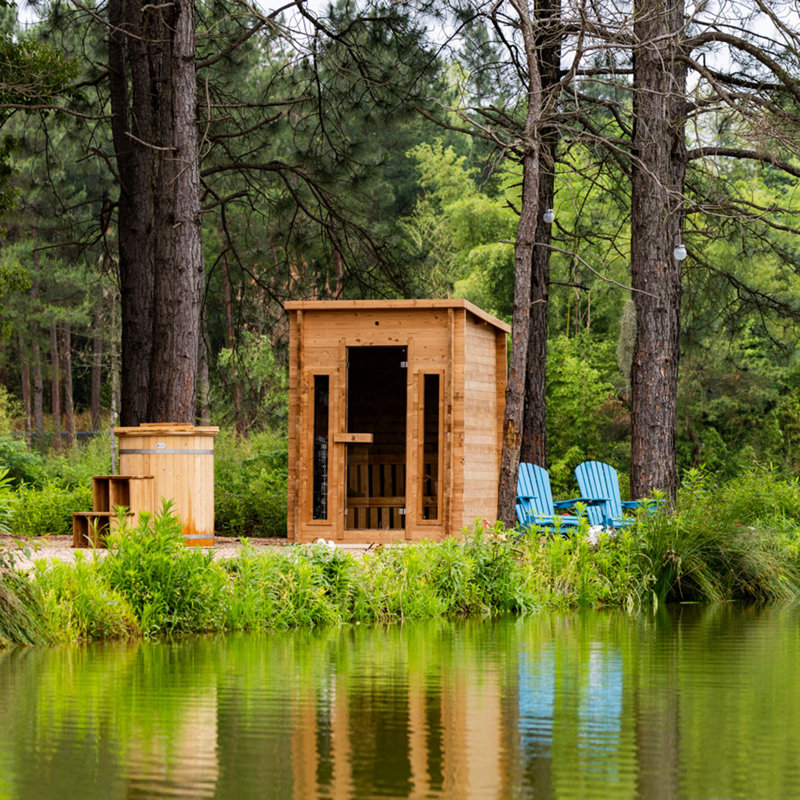 Cabin Outdoor Sauna - 4 Person W/ Harvia Kip 8kw Wi-fi Heater