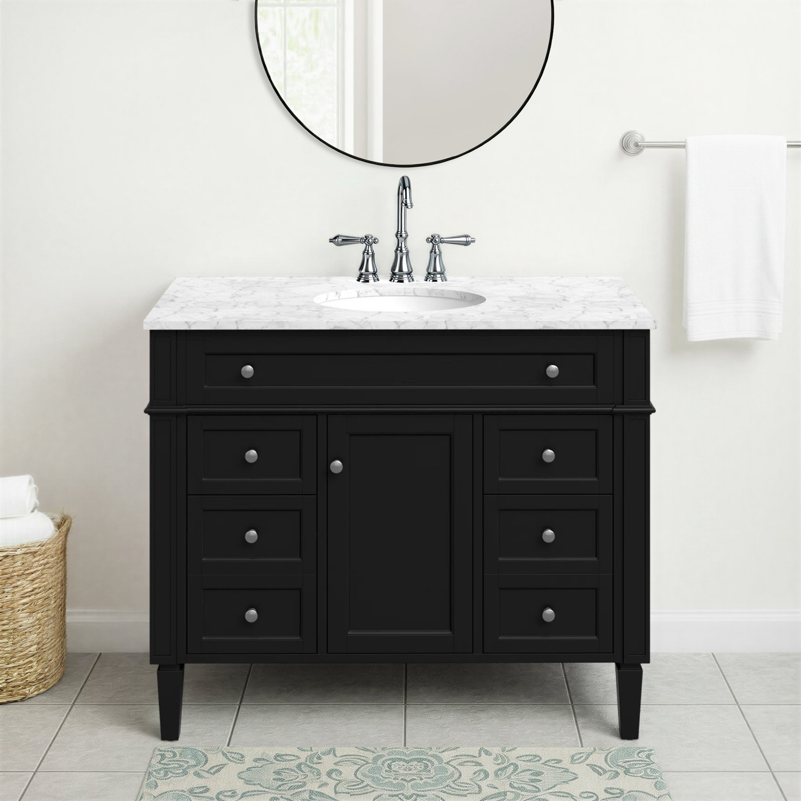 Rivers 42'' Single Bathroom Vanity, Black