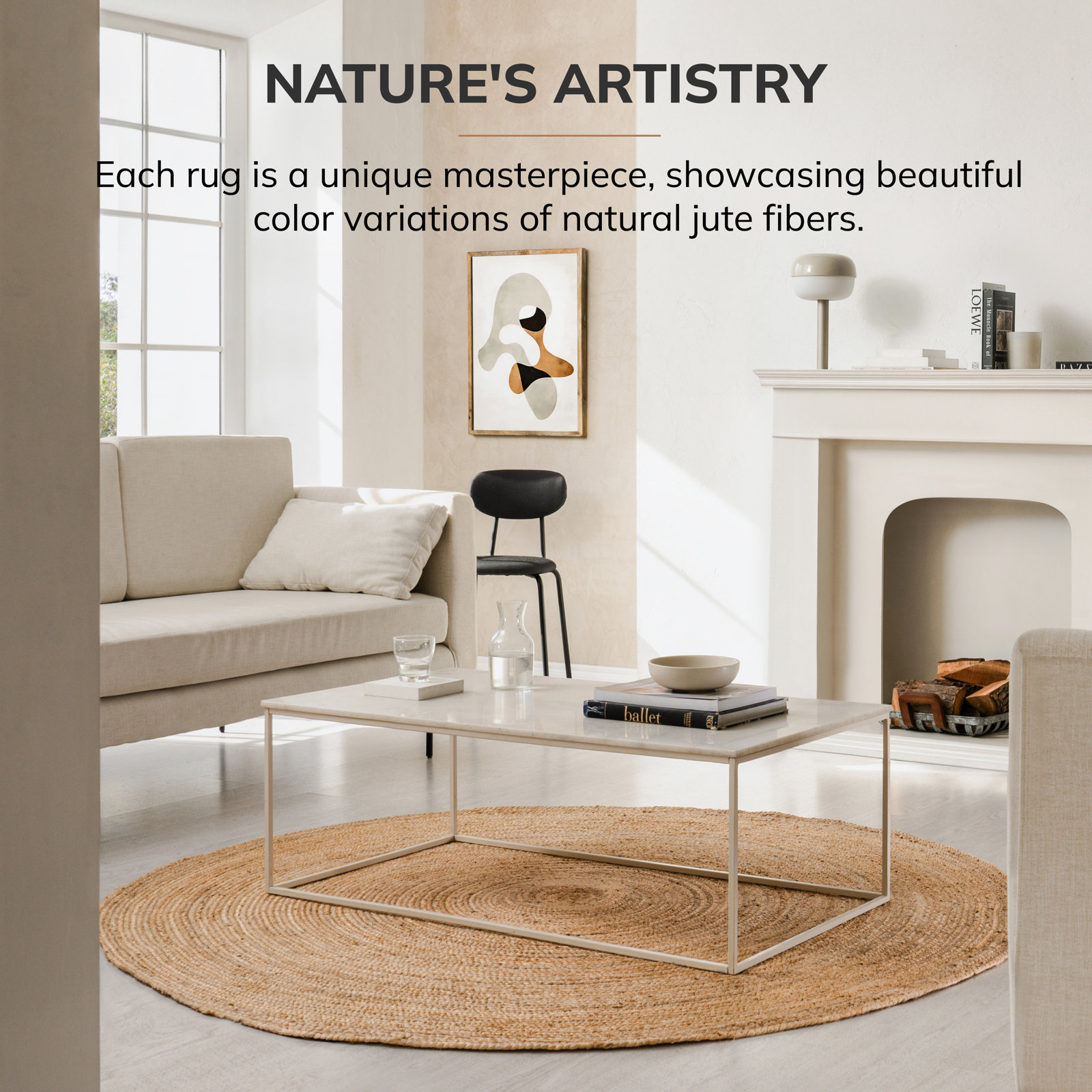 Gage Miramar Tan Hand-Braided Jute Rug, Oval 6' x 9'