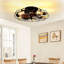 Ventilateur de plafond en cage 20 "avec lumières, moteur réversible à 6 vitesses, télécommande pour chambre à coucher, maison de campagne
