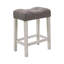 Ensemble de table de bar 4 pièces avec prise de courant, structure en bois d'hévéa, 3 tabourets rembourrés en lin pour les espaces de vie intérieurs-133277123