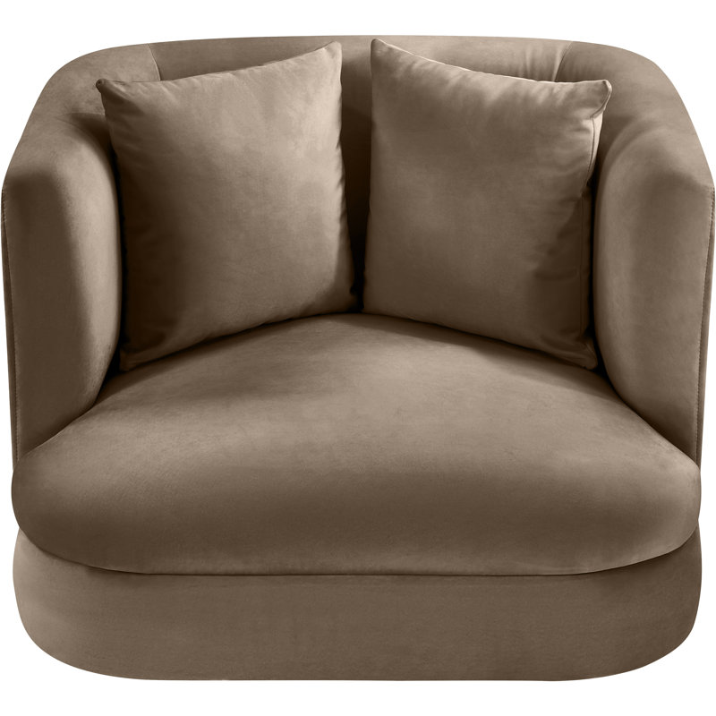 Chaise en velours Ethalind, Velours taupe