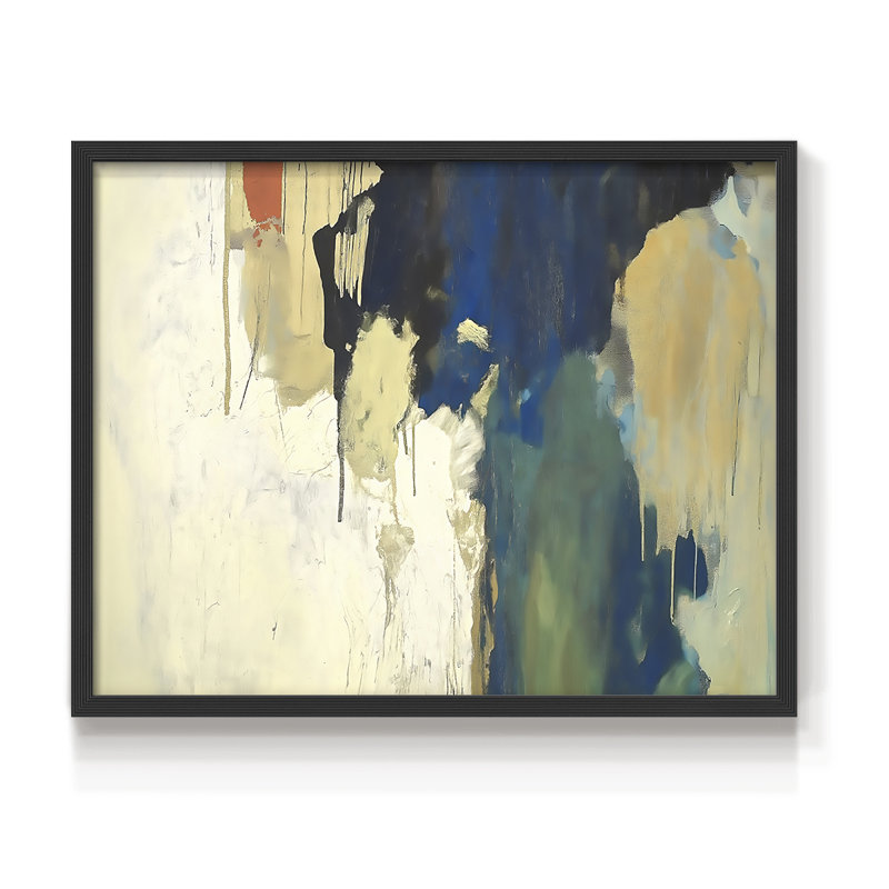 Abstrait, série XIX, reproduction encadrée, Noir, noir, noir, noir, H 22 po x l 28 po