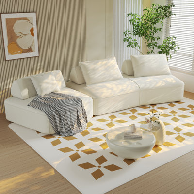 Modern Light Luxury Oversized Modular Sectional Sofa Set With Removable Backrests And Soft Pillows, Deep Seat Design For Living Room And Office