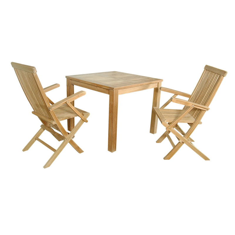 Greysan Outdoor 3 - Piece Teak Bistro Set, (No Cushion)