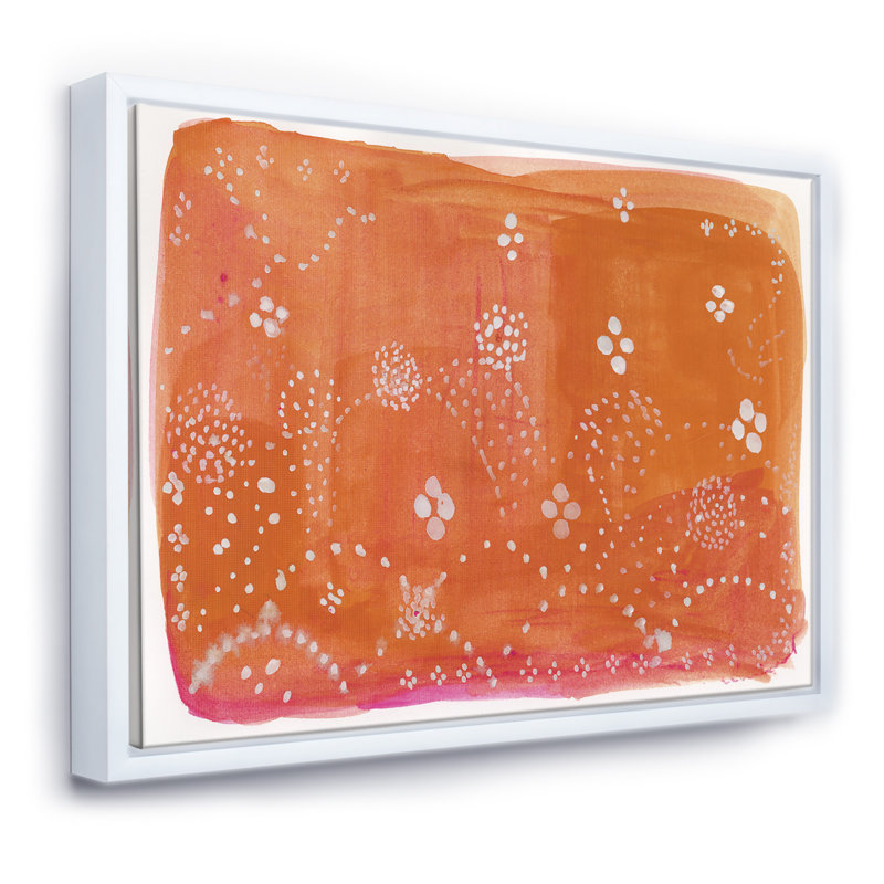 «Orange Composition», reproduction d'art sur toile, H 36 po x l 46 po x P 1,5 po, Toile encadrée flottée blanche
