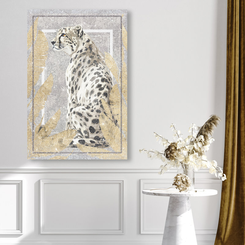 Jungle White Cheetah Canvas Animals Print by Oliver Gal, 15"H x 10"W, Canvas Unframed