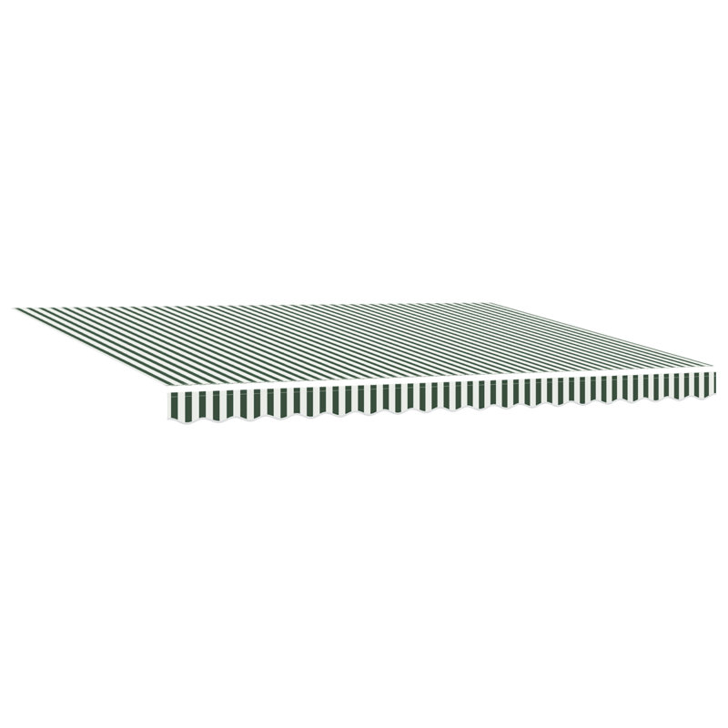 Retractable Awning, 450 cm W x 350 cm D, Green Striped