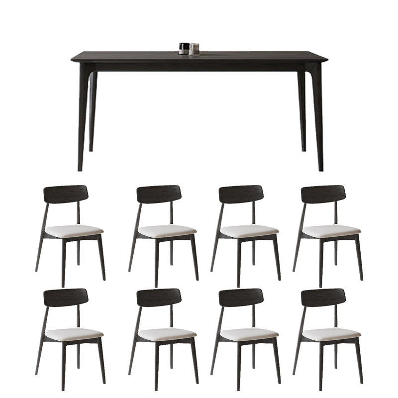 8 - Person Four Leg Dining Set, 29.53"H x 70.87"L x 35.43"W