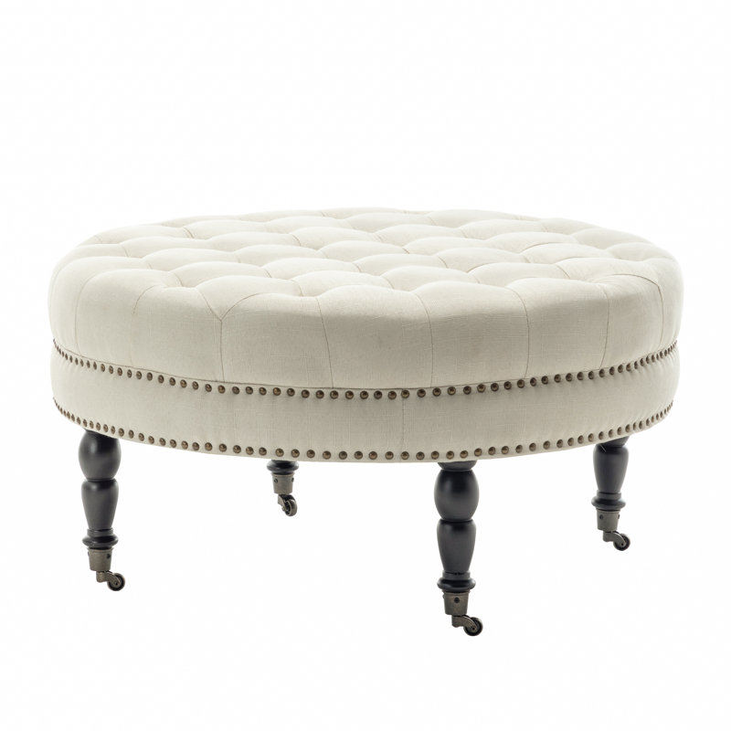Repose-pieds Ashden, Mélange de polyester beige