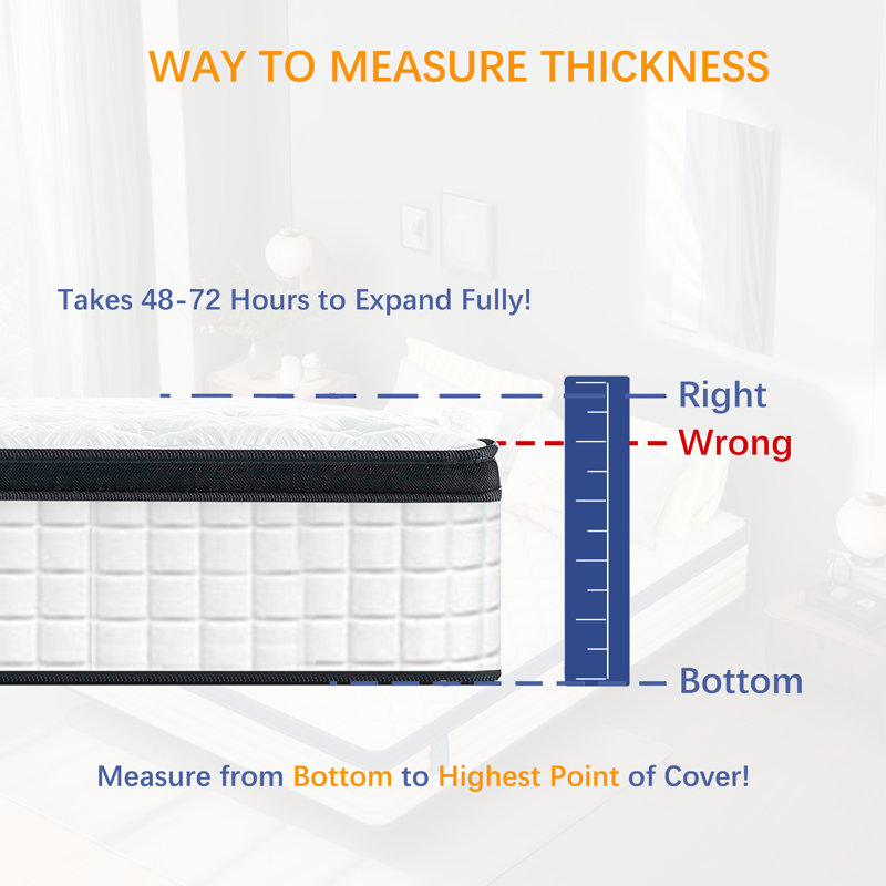 Plush Hybrid Mattress with Cool Memory Foam and Individual Pocketed Spring, CertiPUR-US and OEKO-TEX 100 Certification, King