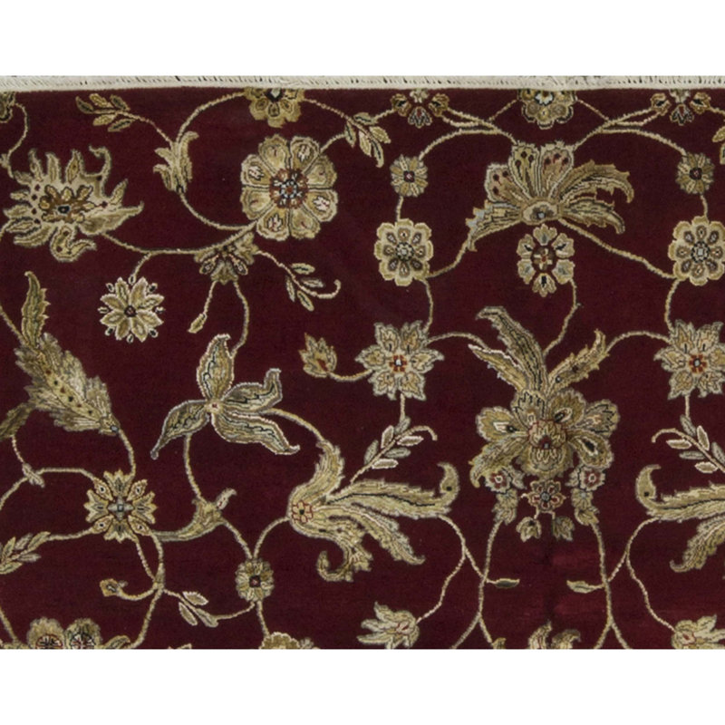 Tapis rouge et rouge noué à la main de haute qualité