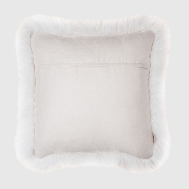 Fieldman Leather Reversible Throw Pillow, Natural Ivory
