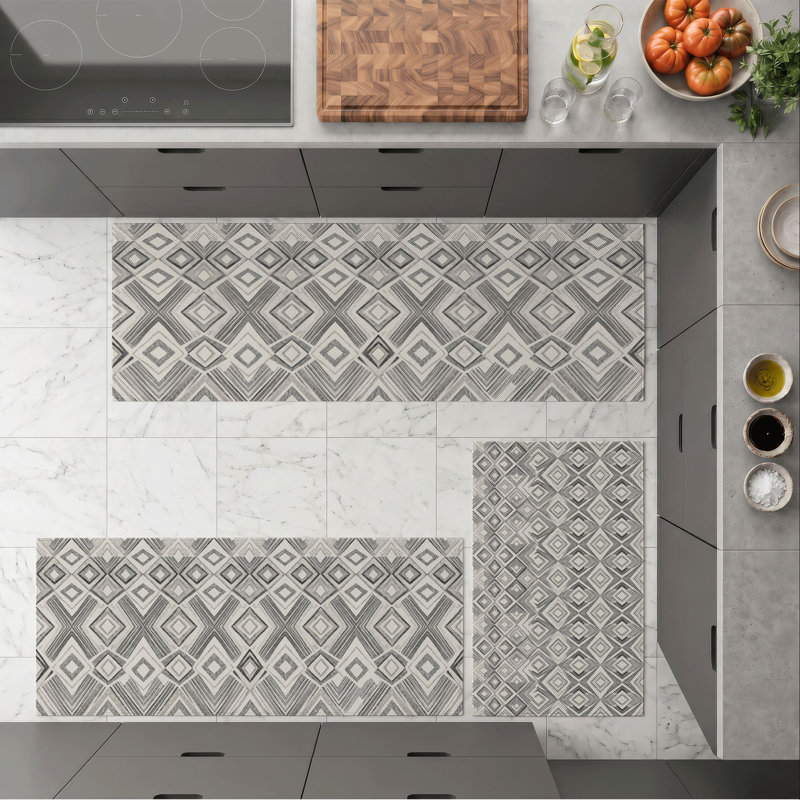 Geometric Pattern Non-Slip Washable Kitchen Mats