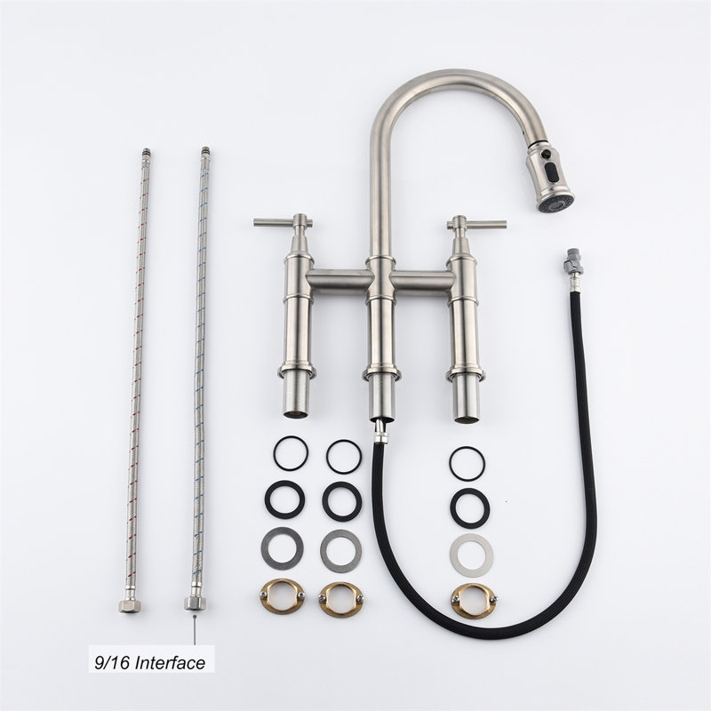 Kozart Pull Down Kitchen Faucet, Brushed Nickel