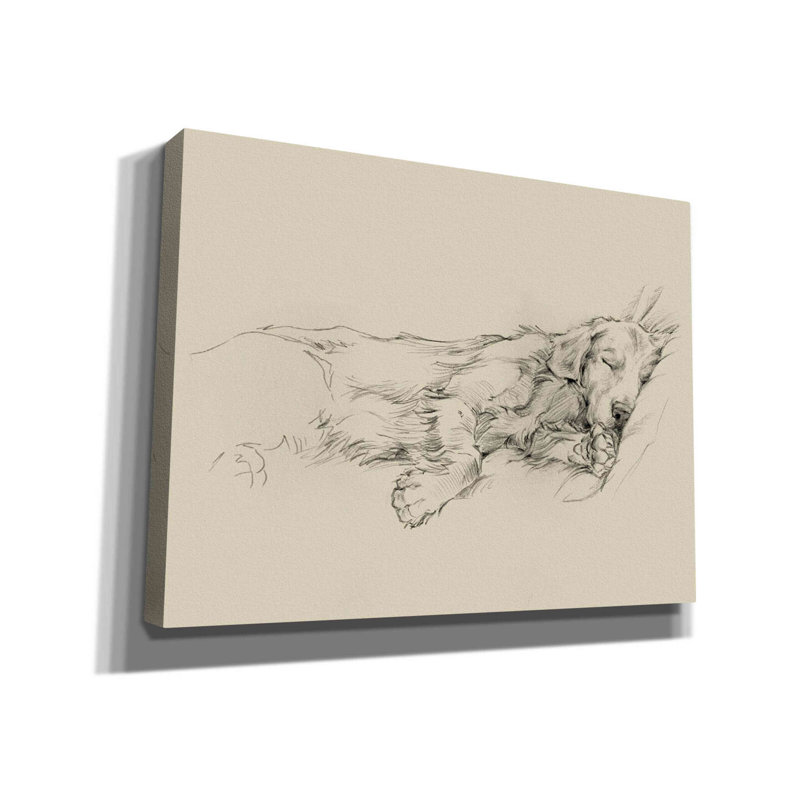 «Dog Days III» par Ethan Harper, art mural sur toile, H 12 po x l 16 po x P 0,75 po