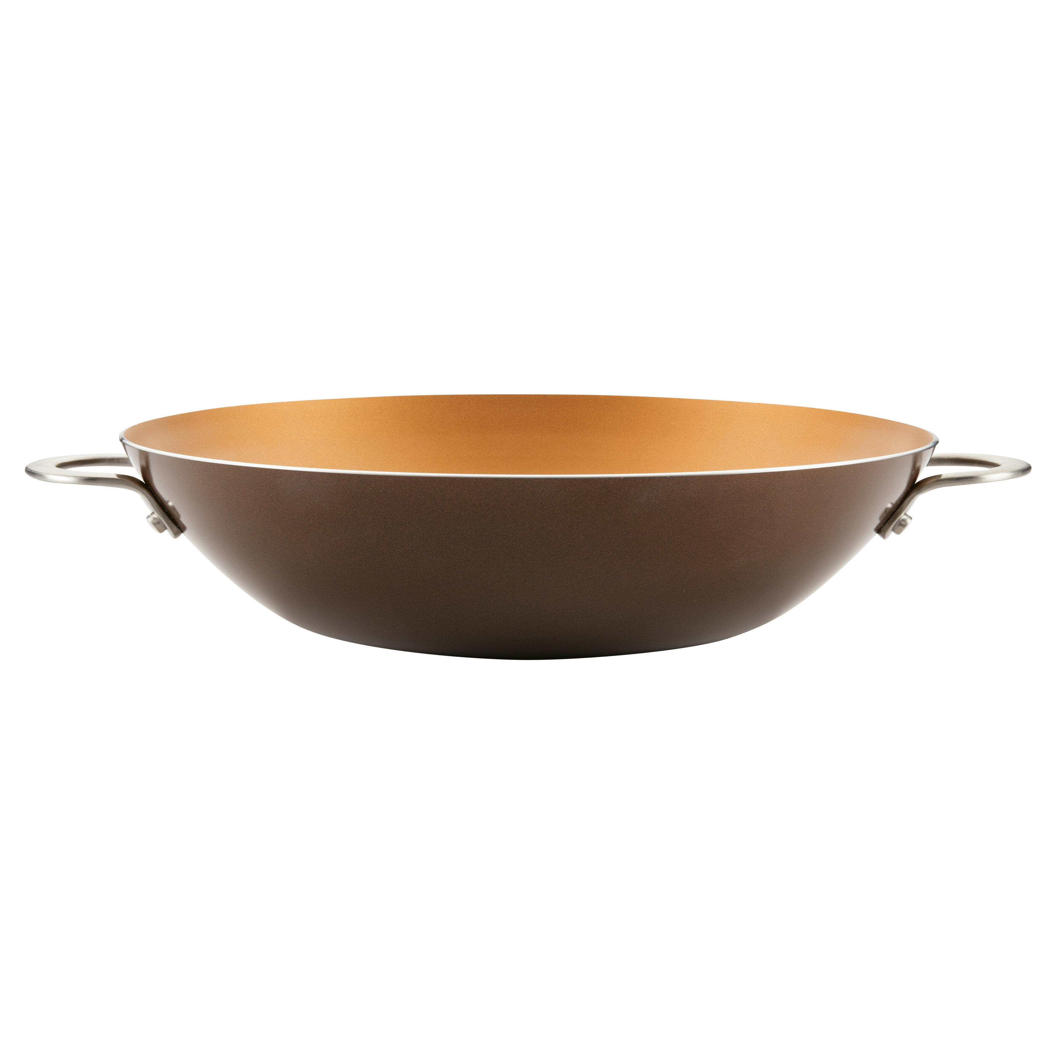 Ayesha Curry Home Collection Porcelain Enamel Nonstick Frying Pan Set,  2-Piece, Brown Sugar