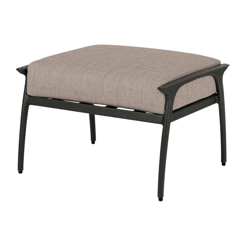 Amari Outdoor Ottoman, Cast Ash Sunbrella® Plainweave, Carbon