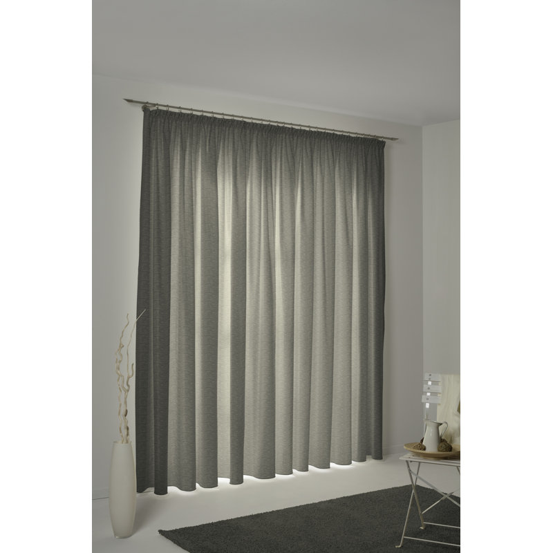 Polyacrylic Opaque Pinch Pleat Curtain Panel, Taupe, 132cm Width x 305cm Drop