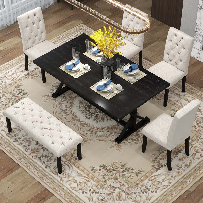 Aaronjit Trestle Dining Set, Espresso