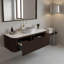 Ensemble de meuble-lavabo mural 48 po avec lavabo rond en céramique et 2 tiroirs-1149528705