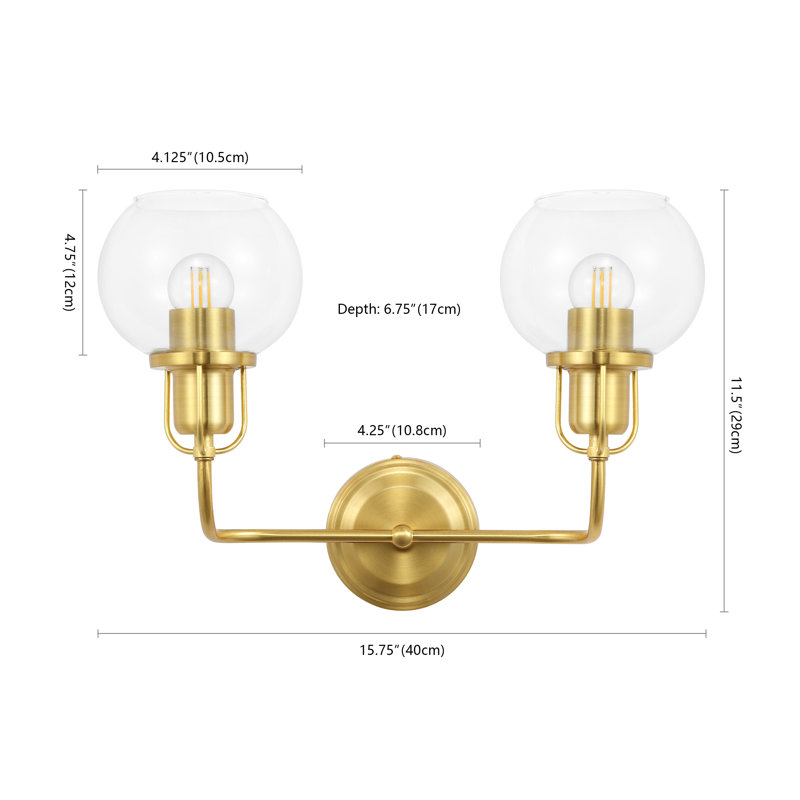 Nuhi Armed Sconce, Clear, 11.5'' x 15.75''