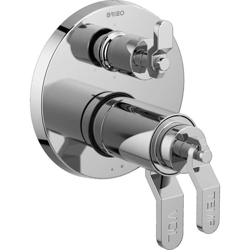 Litze® Shower Integrated Valve with Handles, Chrome, Industrial Lever