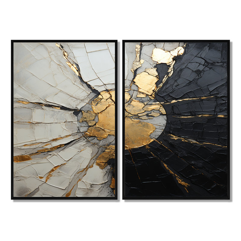 Beige noir minimalisme poteries - spirales abstraites, art mural, Impression encadrée flottante sans passe-partout, Noir