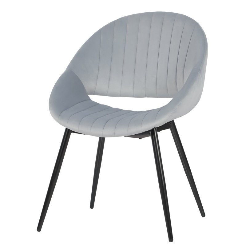 Esko Velvet Accent Chair, Light Grey